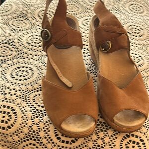 Dansko Brown Wedge Sandals with Strap